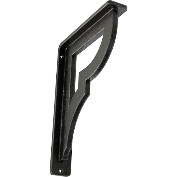 Ekena Millwork Bradford Wrought Iron Bracket, (Single center brace), Antiqued Pewter 1 1/2"W x 5 1/2"D x 8"H BKTM01X05X08SBRAPW - main